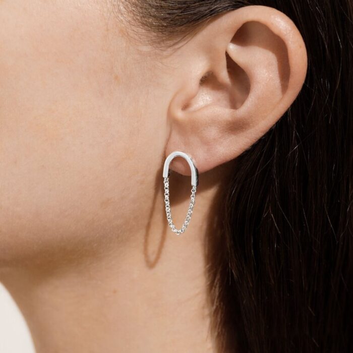 Statement Silver Stud Earrings