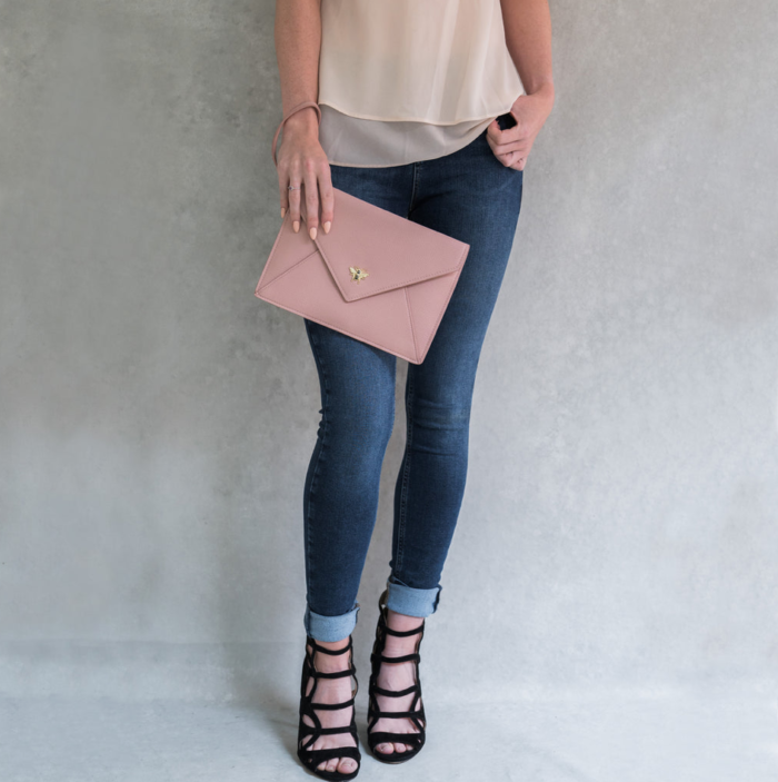 Chelsea Pink Envelope Clutch Bag - Image 2