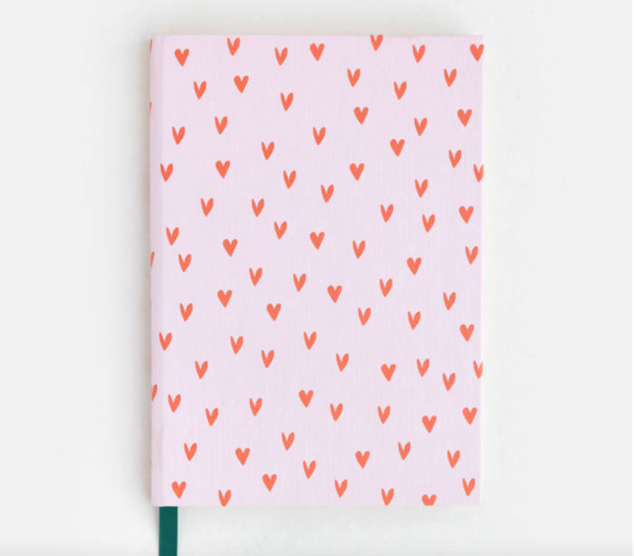 Red/Pink Mini Hearts Large Hardback Notebook
