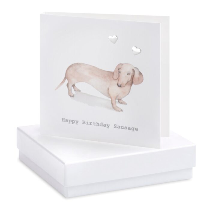 Boxed Happy Birthday Sausage Earring Card