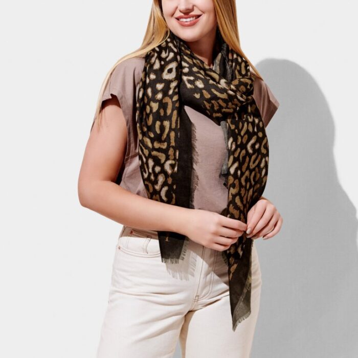 Leopard Scarf- Brown