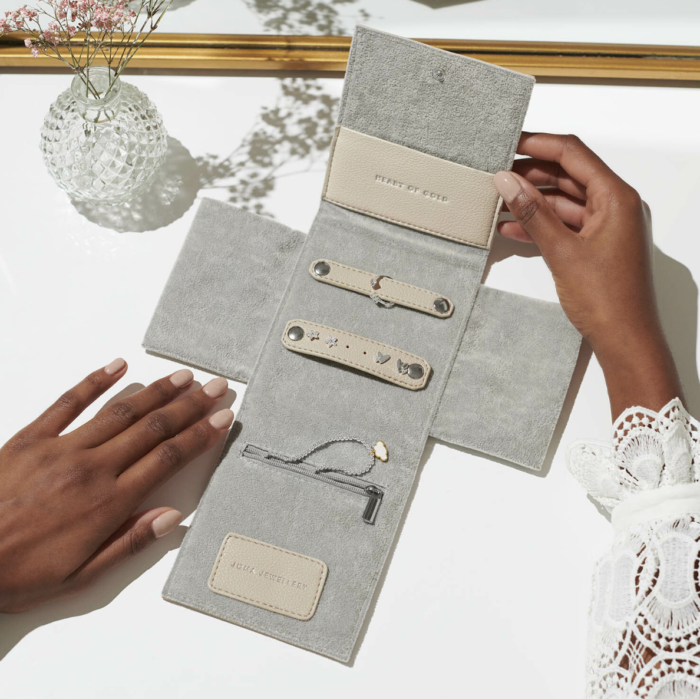 Jewellery Roll 'Heart of Gold' Taupe