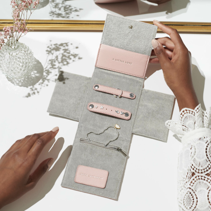 Jewellery Roll 'A Little Love' Pink
